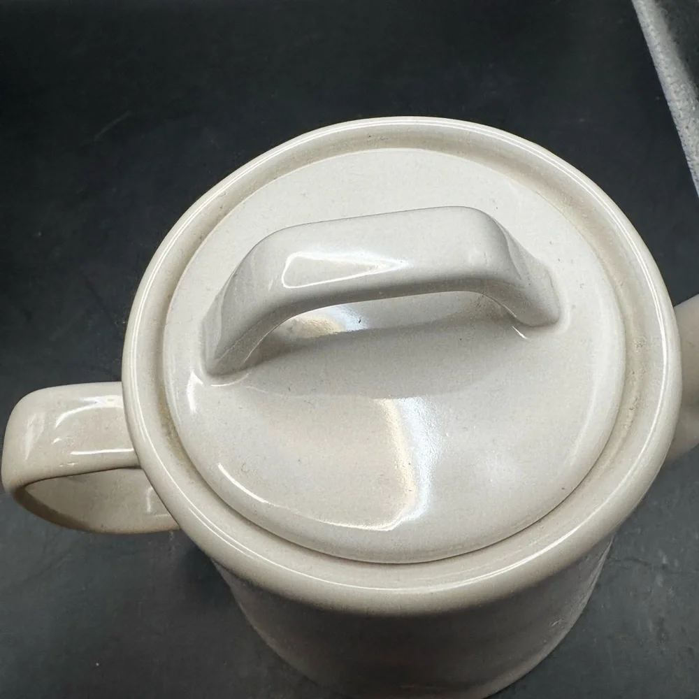 Rae Dunn “ Tea ” Tea Pot Glossy White Ceramic Minimalistic Artisan Collection
